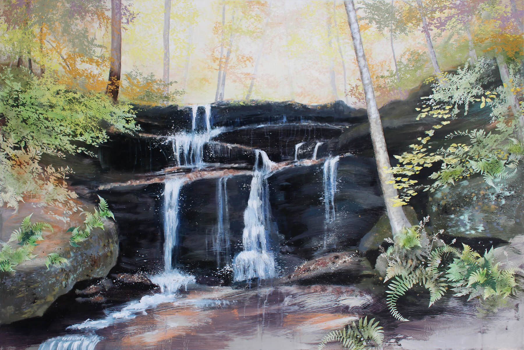 painting, The Lure of the Woods, by Cara Enteles